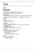 AQA AS HISTORY The Making of Modern Britain, 1951–2007 Component 2S JUNE 2023 QUESTION PAPER: Building a new Britain, 1951–1979