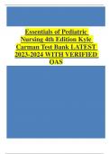 Essentials of Pediatric Nursing 4th Edition Kyle Carman Test Bank