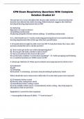 CPN Exam Respiratory Questions With Complete Solution Graded A+