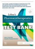 TEST BANK LEHNES PHARMACOTHERAPEUTICS FOR ADVANCED PRACTICE NURSES AND PHYSICIAN ASSISTANTS 2ND EDITION QUESTIONS AND ANSWERS (2023-2024) 100% PASS