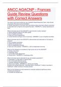 ANCC AGACNP - Frances Guide Review Questions with Correct Answers 