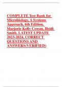 Test Bank for Microbiology, A Systems Approach, 6th Edition, Marjorie Kelly Cowan, Heidi Smith.