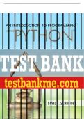 Test Bank For Introduction to Programming Using Python, An 1st Edition All Chapters - 9780134058337