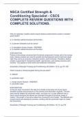 NSCA Certified Strength & Conditioning Specialist - CSCS COMPLETE REVIEW QUESTIONS WITH COMPLETE SOLUTIONS.