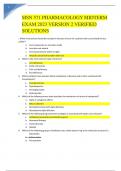 MSN 571 PHARMACOLOGY MIDTERM EXAM 2023 VERSION 2 VERIFIED SOLUTIONS GRADED A +