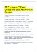CPP chapter 7 Exam Questions and Answers All Correct 