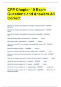 CPP Chapter 10 Exam Questions and Answers All Correct 