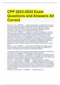 CPP 2023-2024 Exam Questions and Answers All Correct 