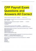 CPP Payroll Exam Questions and Answers All Correct 