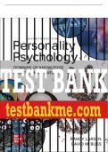 Test Bank For Personality Psychology: Domains of Knowledge About Human Nature, 7th Edition All Chapters - 9781260254129