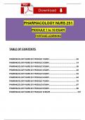 Pharmacology NURS 251 Module 1 to 10 Exam (2024 / 2025) portage learning/ ABCnursing/Geneva College Questions and Verified Answers, 100% Guarantee Pass