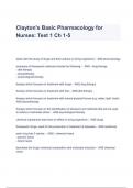 Test Bank For Clayton’s Basic Pharmacology for Nurses 19th Edition , Test 1 By Michelle J. Willihnganz, Samuel L. Gurevitz, Bruce Clayton Chapter 1-5 (A+ GRADED)