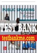 Test Bank For Public Speaking for College & Career, 12th Edition All Chapters - 9781260007107