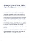 Foundations of nursing cooper gosnell chapter 9 study guide (A+ GRADED)