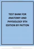 TEST BANK FOR ANATOMY AND PHYSIOLOGY 9TH EDITION BY PATTON ALL CHAPTERS.