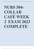 NURS 504-COLLAB CAFÉ WEEK 2  EXAM 2023 COMPLETE 