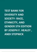Test Bank For Diversity and Society- Race, Ethnicity, and Gender 6th Edition by Joseph F. Healey , Andi Stepnick.
