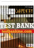 Test Bank For Residential Construction Academy: Carpentry - 5th - 2020 All Chapters - 9781337918503