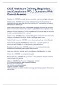 C425 Healthcare Delivery, Regulation, and Compliance (WGU) Questions With Correct Answers