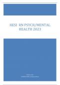HESI RN PSYCH/MENTAL HEALTH 2023 ( v1-v5)
