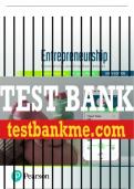 Test Bank For Entrepreneurship: Successfully Launching New Ventures 6th Edition All Chapters - 9780136878681