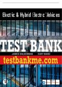 Test Bank For Electric and Hybrid Electric Vehicles 1st Edition All Chapters - 9780137532193