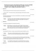 Functional Assessments and Cultural and Diversity Awareness in Health Assessment Latest Review 2023, Questions and 100% Correct & Complete Answers, Highly Recommended, Graded A+