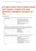 ATI MED-SURG PROCTORED EXAM TEST BANK | COMPLETE AND VERIFIED ANSWERS GRADED A+