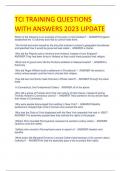 TCI TRAINING QUESTIONS  WITH ANSWERS 2023 UPDATE