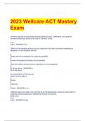 2023 Wellcare ACT Mastery  Exam