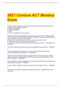 2021 Centene ACT Mastery  Exam