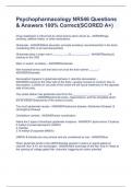 Psychopharmacology NR546 Questions & Answers 100% Correct(SCORED A+)Psychopharmacology NR546 Questions & Answers 100% Correct(SCORED A+)