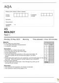 AQA AS BIOLOGY 7401/1 Paper 1 with  Mark scheme June 2023