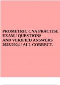 PROMETRIC CNA PRACTISE EXAM /50 CORRECT QUESTIONS AND VERIFIED ANSWERS 2023/2024 / ALL CORRECT.