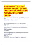Module #6 Test - Sports OnBoarding Training – Arthrex  Questions With Verified  Answers 2023/2024  update