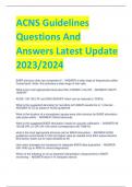 ACNS Guidelines Questions And  Answers Latest Update  2023/2024