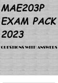 MAE203P EXAM PACK 2023