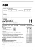 Aqa GCSE Mathematics 8300/2H Question Paper June2023 Higher Tier Paper 2 Calculator Final.