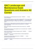 QAC Landscape and Maintenance Exam Questions and Answers All Correct 
