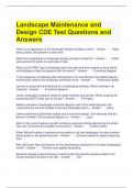 Landscape Maintenance and Design CDE Test Questions and Answers 