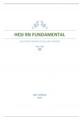 HESI RN FUNDAMENTAL EXAM (2 FILES) | QUESTIONS & ANSWERS (SCORED 98%) | LATEST UPDATE 2023