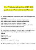 Ohio PT Jurisprudence Exam  questions and answers Latest 2023 - 2024 100% correct answers