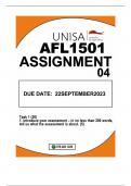 AFL1501 ASSIGNMENT 04 DUE SEPTEMBER2023