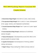 WGU D094 Psychology Objective Assessment 2023 Complete Solutions  questions and answers Latest 2023 - 2024 100% correct answers