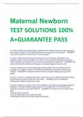 Maternal Newborn TEST SOLUTIONS 100%  A+GUARANTEE PASS