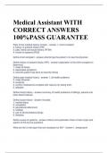 Medical Assistant WITH  CORRECT ANSWERS  100%PASS GUARANTEE