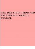 WGU D005 STUDY TERMS AND ANSWERS ALL CORRECT 2023/2024.
