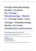 Portage Pathophysiology  Module 1 Problem  Set…Portage - Pathophysiology - Module 4.1 ..Portage Patho - Final Portage - Pathophysiology - Module 10.2: Joint  Classification and Structure