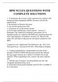 BPH NCLEX QUESTIONS WITH COMPLETE SOLUTIONS