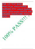 PNR 140 TEST BANK PRACTICAL VOCATIONAL NURSING 9TH  Latest Update 2023-2024 exam RATED AND GRADED HIGHSCORE PASS!!! NEW!!!! 